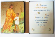 Diptyque icône de la Trinité pour cadeau de baptême ou communion